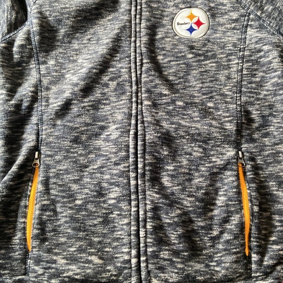 NFL Fleece Zip Up Hoodie with Steelers Logo - Picture 5 of 8